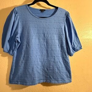 Talbots Sky Blue Textured Blouse